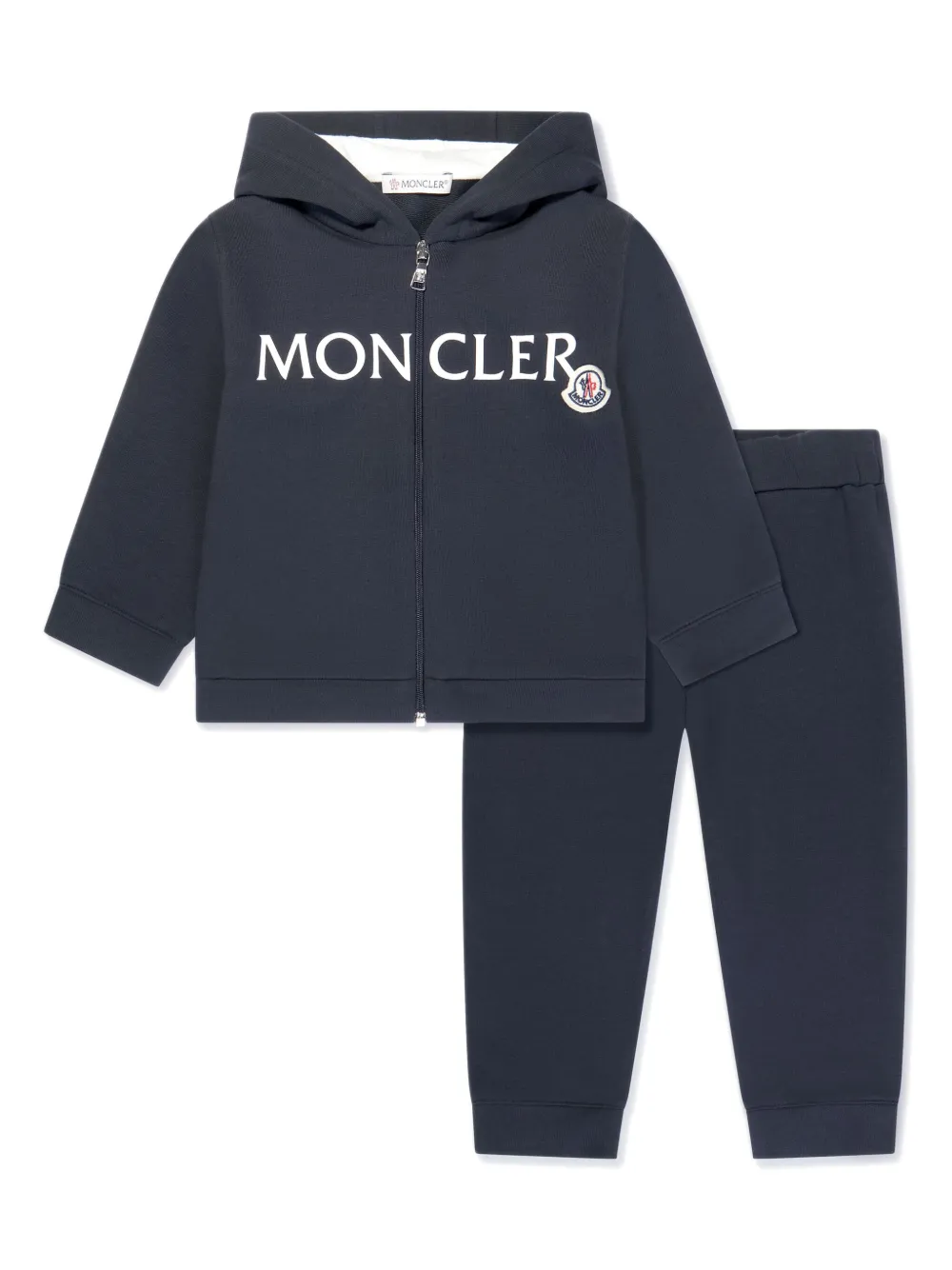 

Худи на молнии с логотипом Moncler Enfant, синий