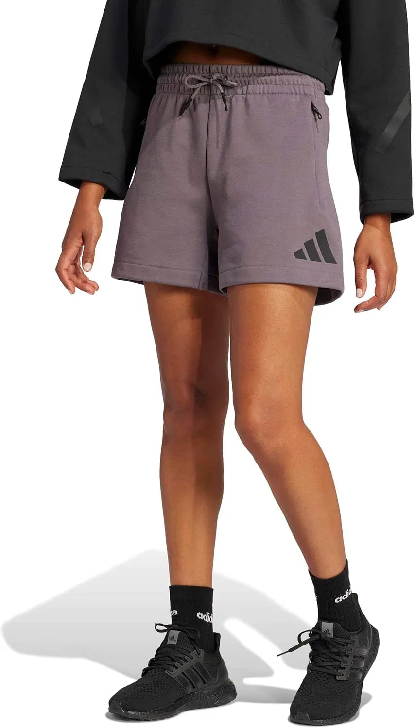 Шорты женские, свободный крой, adidas, цвет Grey Strata