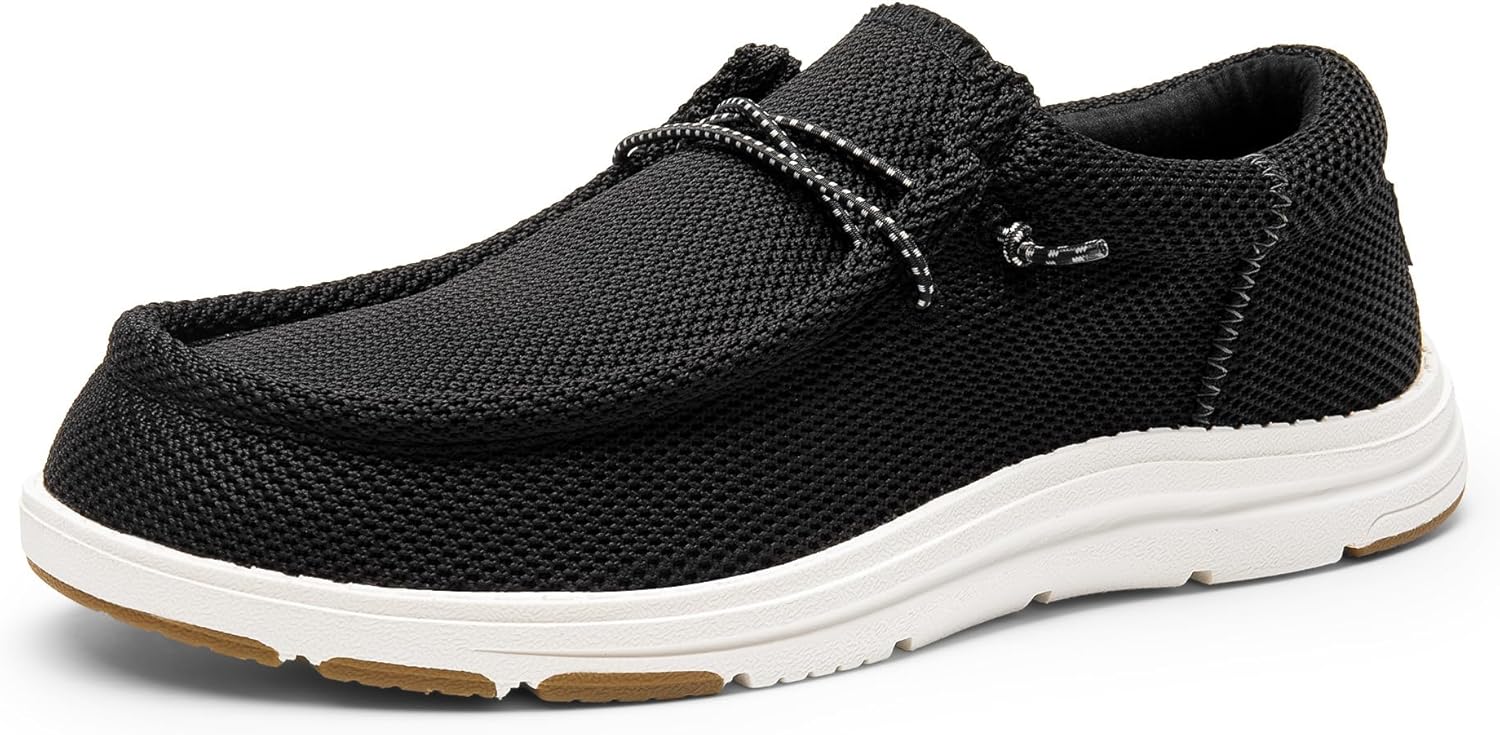 

Мужские повседневные слипоны-лоферы с поддержкой свода Bruno Marc, удобные нескользящие корабельные туфли для мужчин, белый/черный