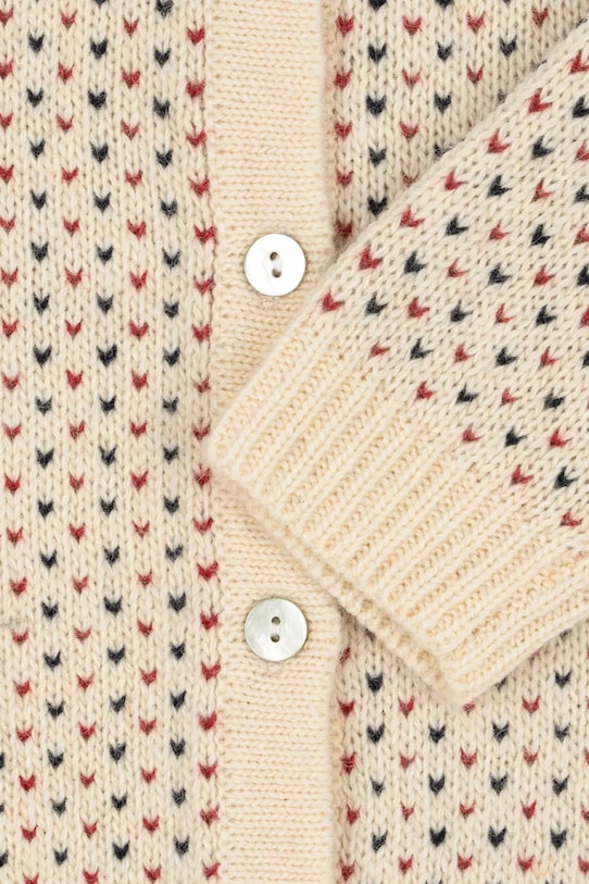 Детский кардиган с добавлением шерсти BILLI KNIT CARDIGAN Konges Sløjd, бежевый — фото 4