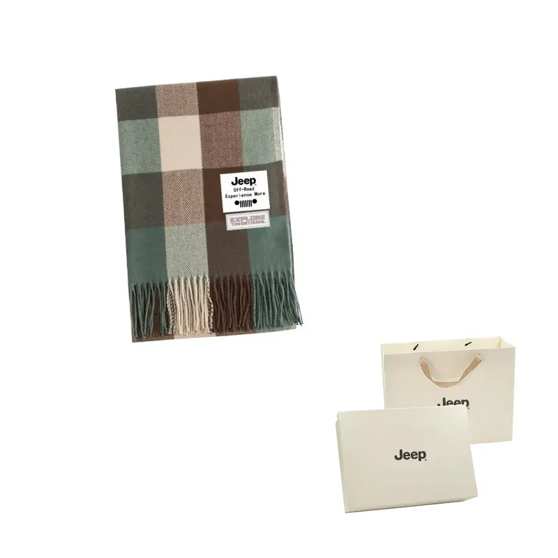 

Шарф из полиэстера Unisex Jeep, зеленый plaid