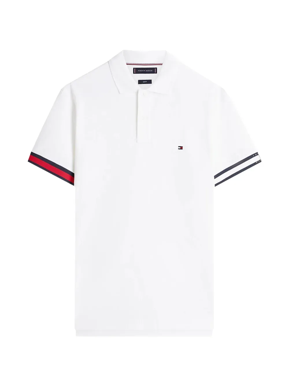 Поло с полосатыми отделками Tommy Hilfiger, белый