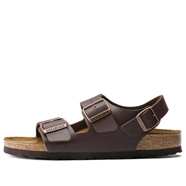 

Тапочки milano birko-flor sandals 'dark brown' Birkenstock, коричневый