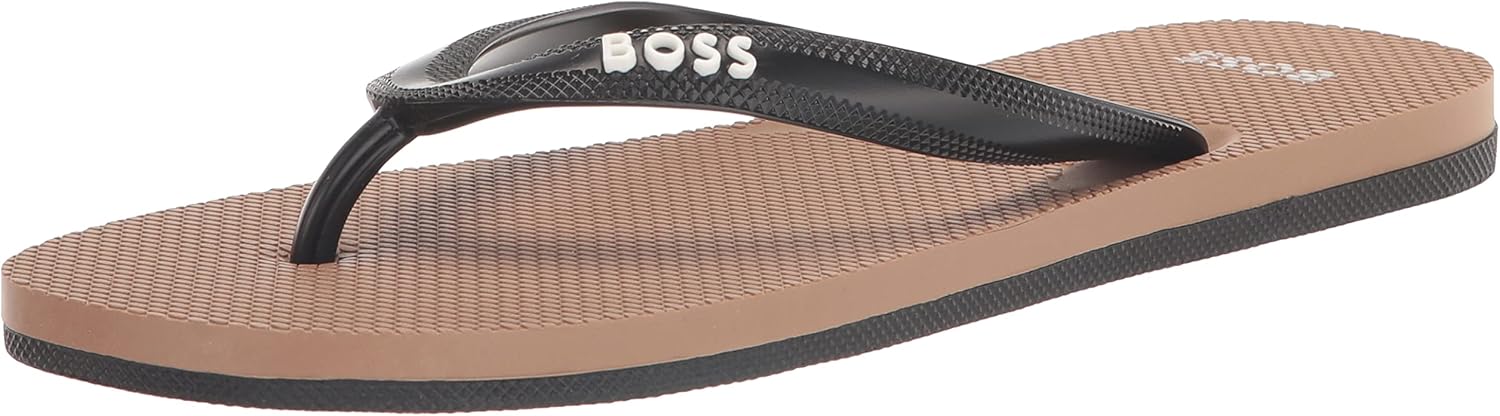 

Мужские легкие виниловые шлепанцы BOSS с ярким логотипом, Fawn Beige