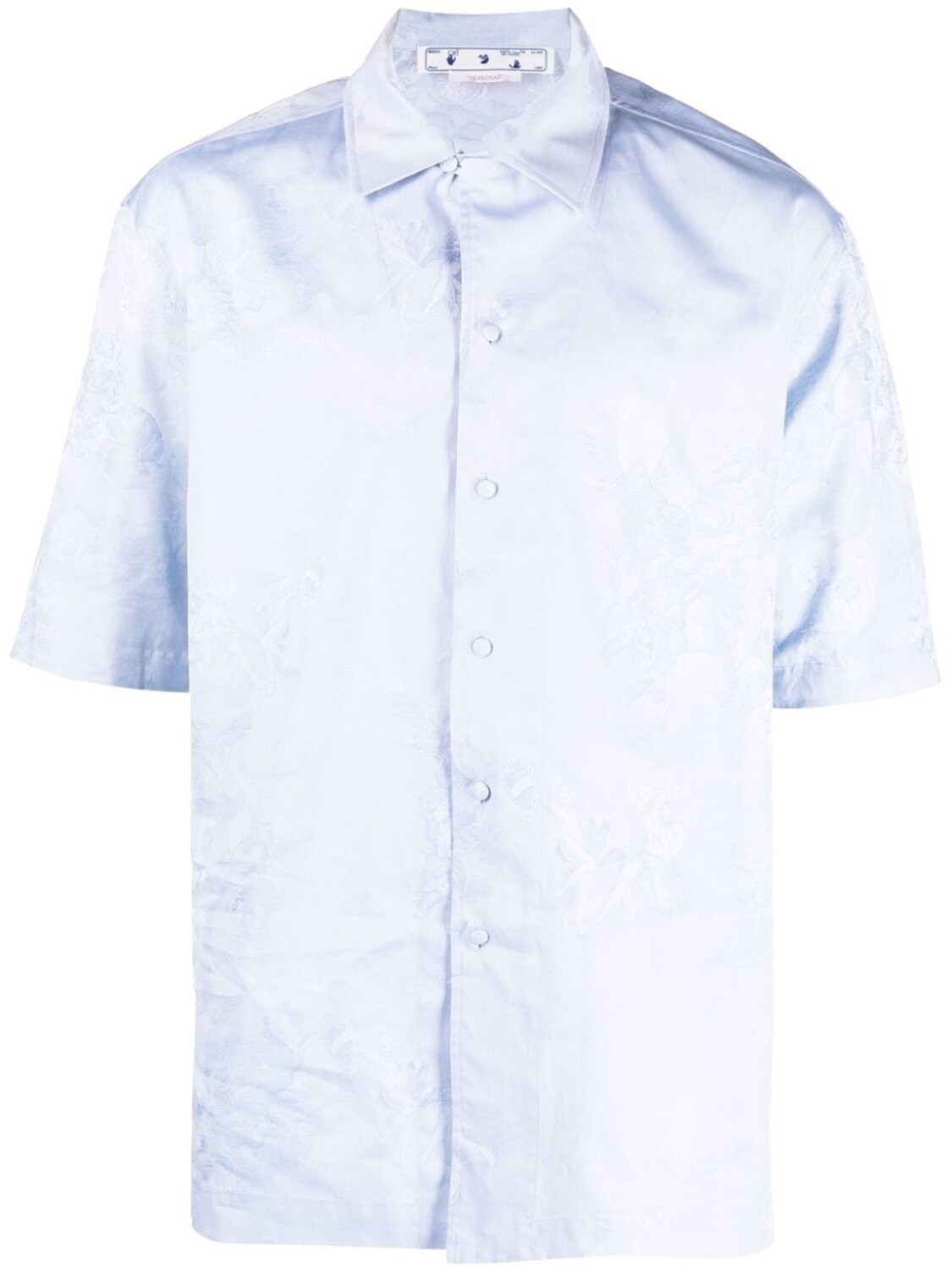 

Off-White жаккардовая рубашка с короткими рукавами, синий