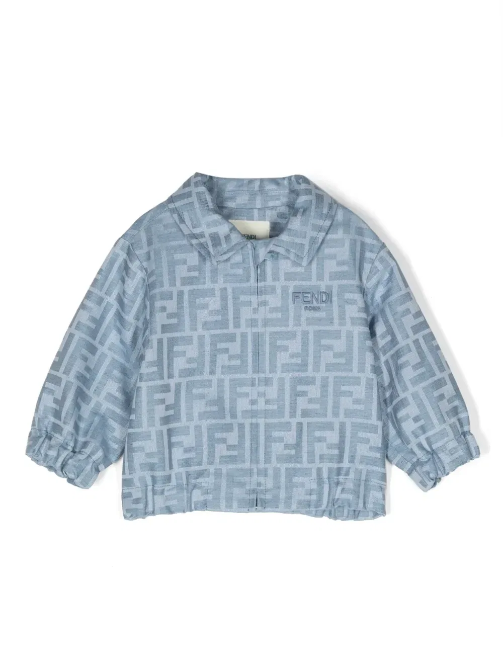 Бомбер с логотипом Fendi Kids, синий