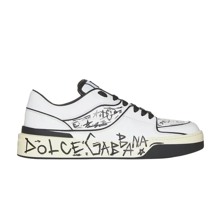 

Кроссовки Dolce & Gabbana New Roma Low 'Allover Graffiti - White', белый