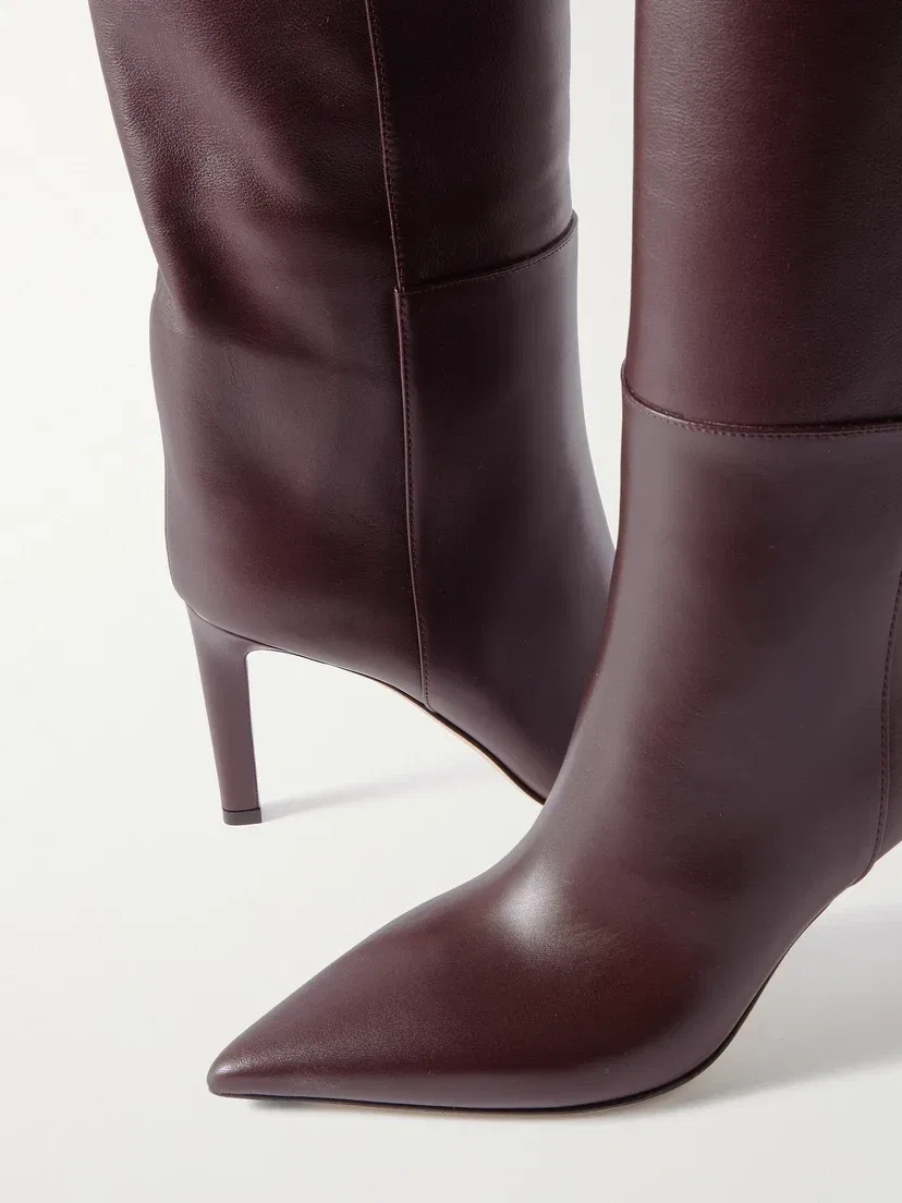 Кожаные сапоги Alizze 85 до колена JIMMY CHOO, бордовый — фото 4