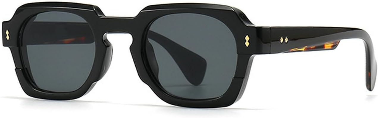 

Квадратные солнцезащитные очки для женщин, модные, с прозрачными линзами цвета океана, защита от ультрафиолета UV400, винтажные, для мужчин, в стиле панк Melrose, Black Hawksbill