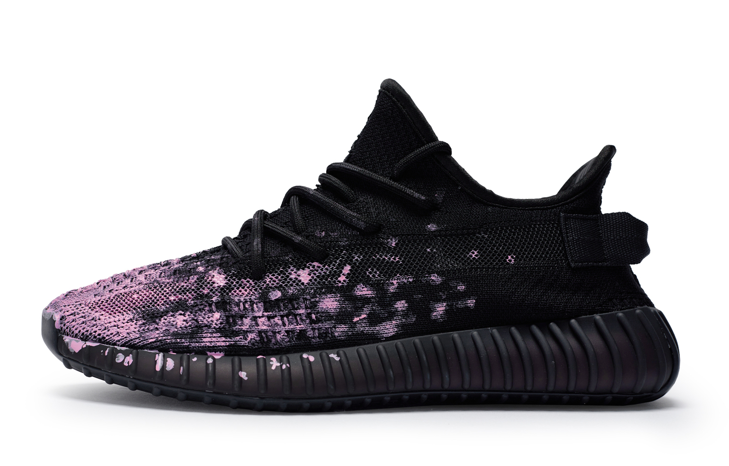 Adidas Originals Yeezy Boost 350 V2 повседневные кроссовки унисекс низкие розово-черные, цвет Black Pink — фото 3