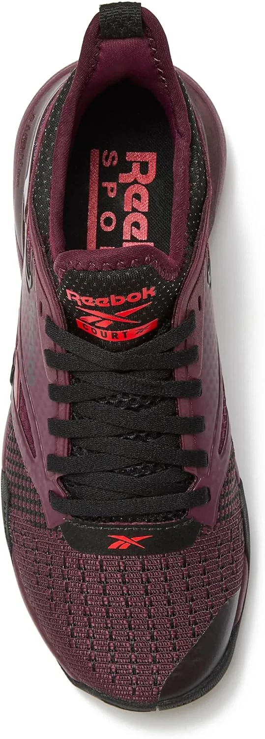 Кроссовки для корта Reebok Nano Court, Black Cherry/Black/Retro Red — фото 4
