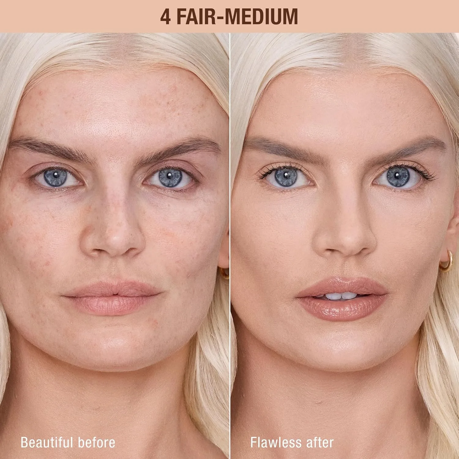 Charlotte Tilbury AIRbrush Flawless Blur Concealer - долговечный консилер для темных кругов, несовершенств и покраснений, увлажняющий, стойкий к складкам, с полным покрытием и натуральным матовым финишем, 04 Fair-Medium - Fair-Medium with cool u... — фото 2