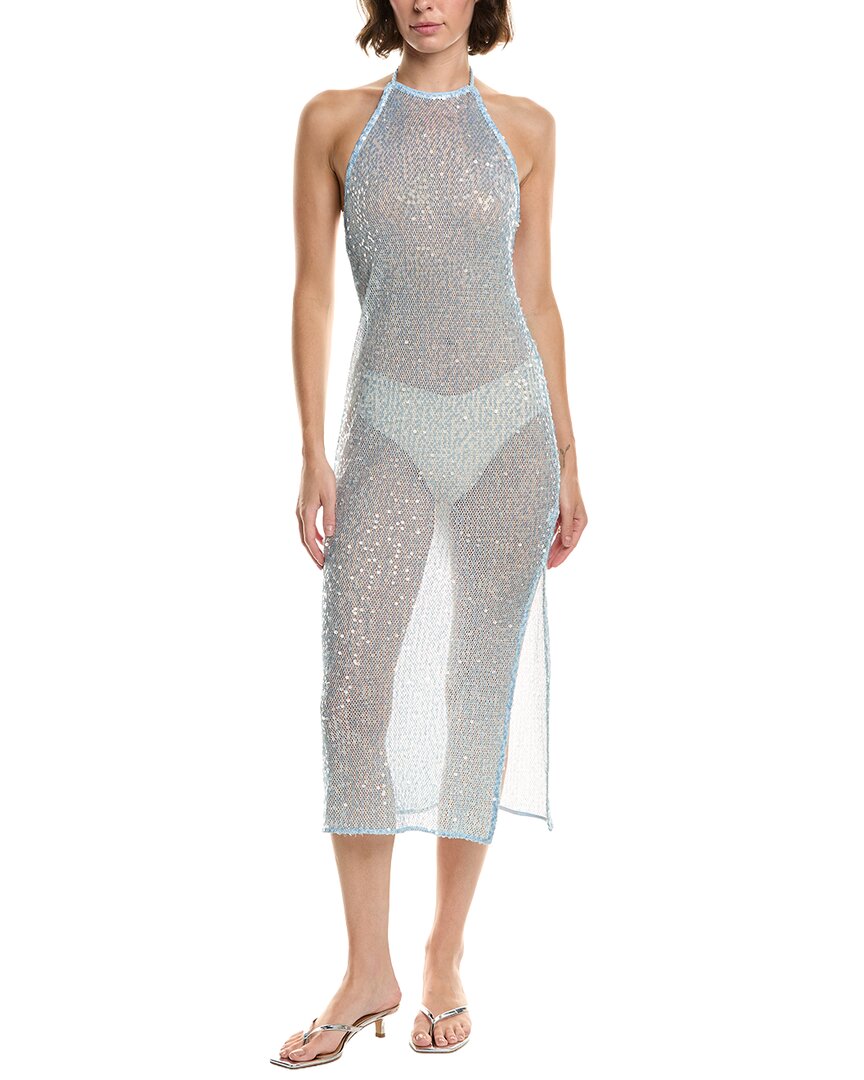 

Платье-халтер Milly из сетчатой ​​ткани, синий