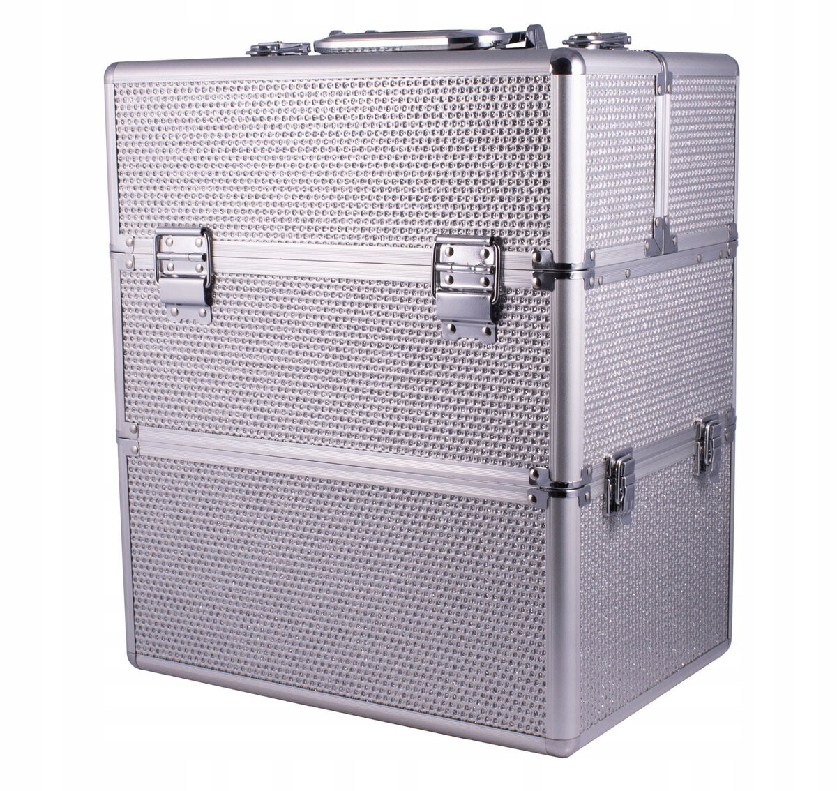 

Sunone, Большая косметичка из двух предметов, 4 полки, серебро с цирконами