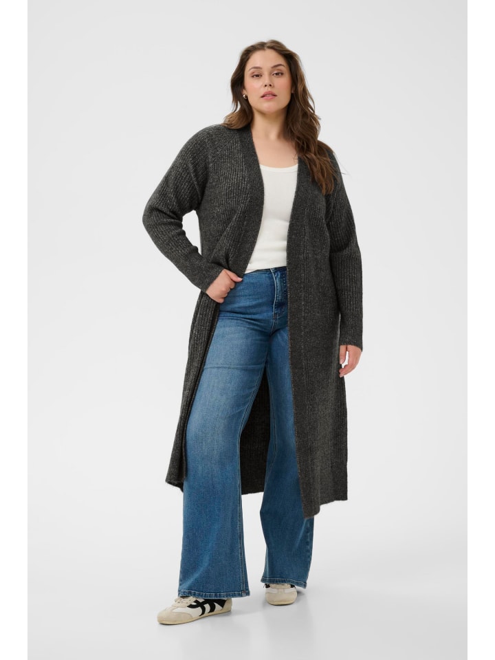 

KAFFE curve Кардиган KCrinye свободного кроя, темно-серый меланж