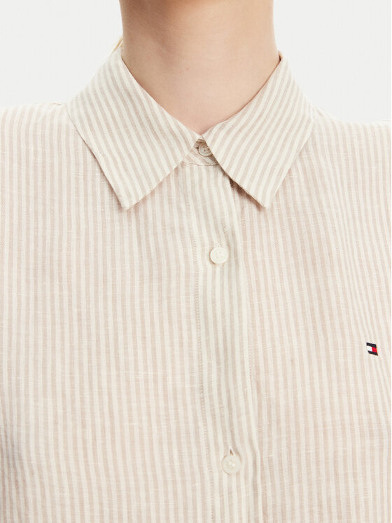 Свободная рубашка WW0WW44679 Tommy Hilfiger, бежевый — фото 4