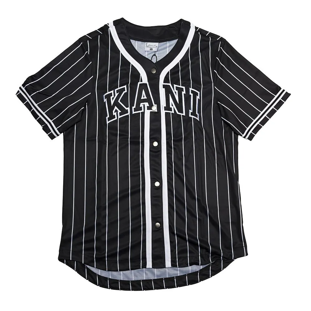 

Футболка Karl Kani Varsity Striped Baseball short sleeve v neck, черный
