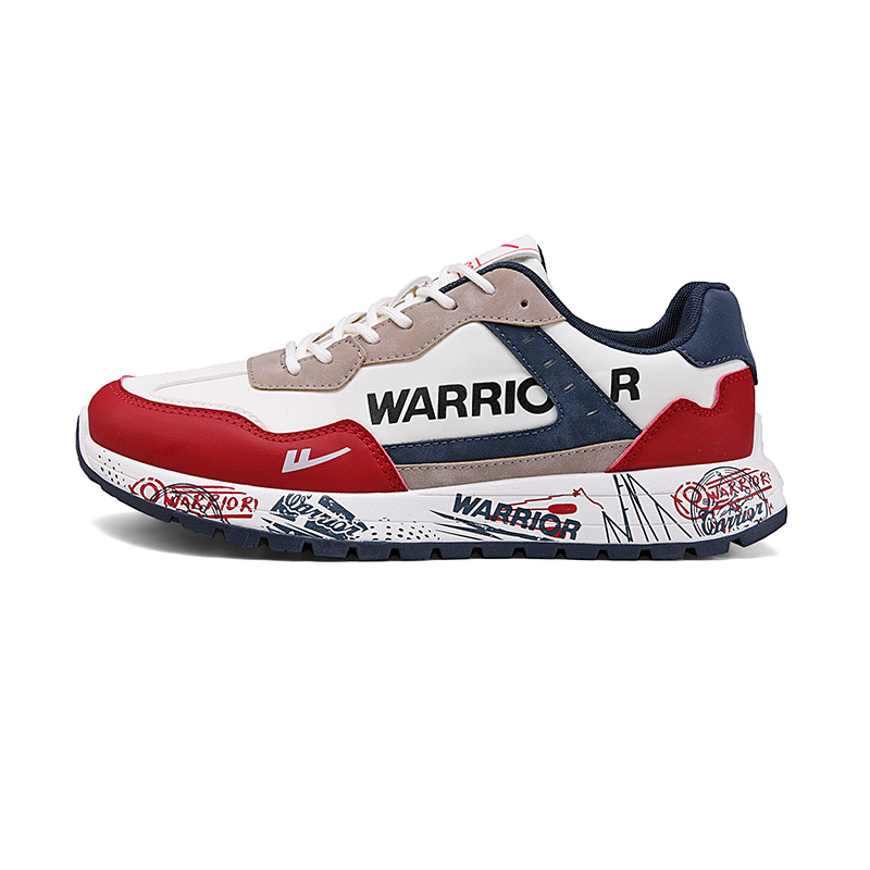 

WARRIOR Нескользящие, износостойкие, амортизирующие, низкие повседневные туфли для мужчин, бежевые, красные, темно-синие
