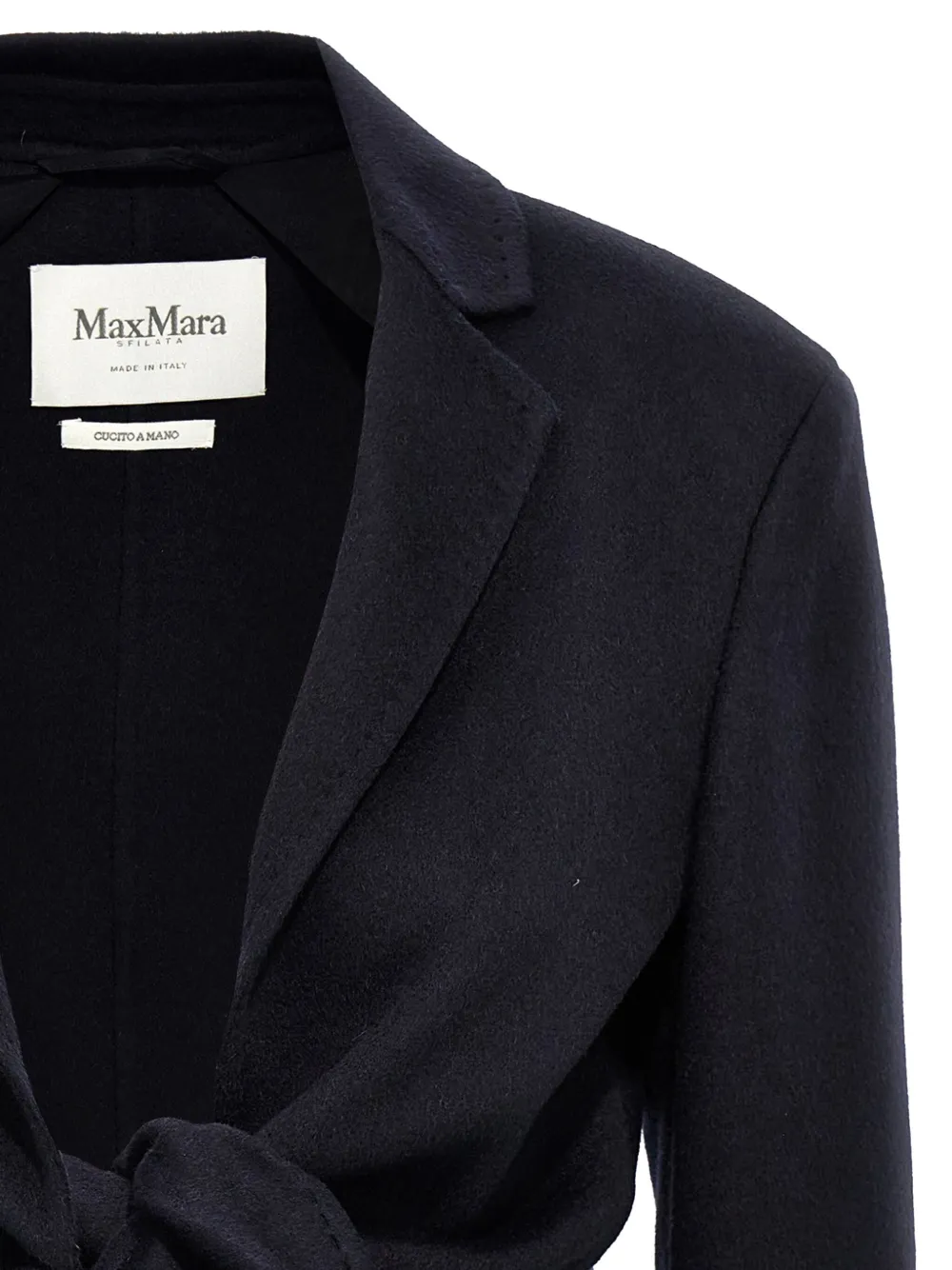 Жакет с заостренными лацканами и завязками MAX MARA, синий — фото 4