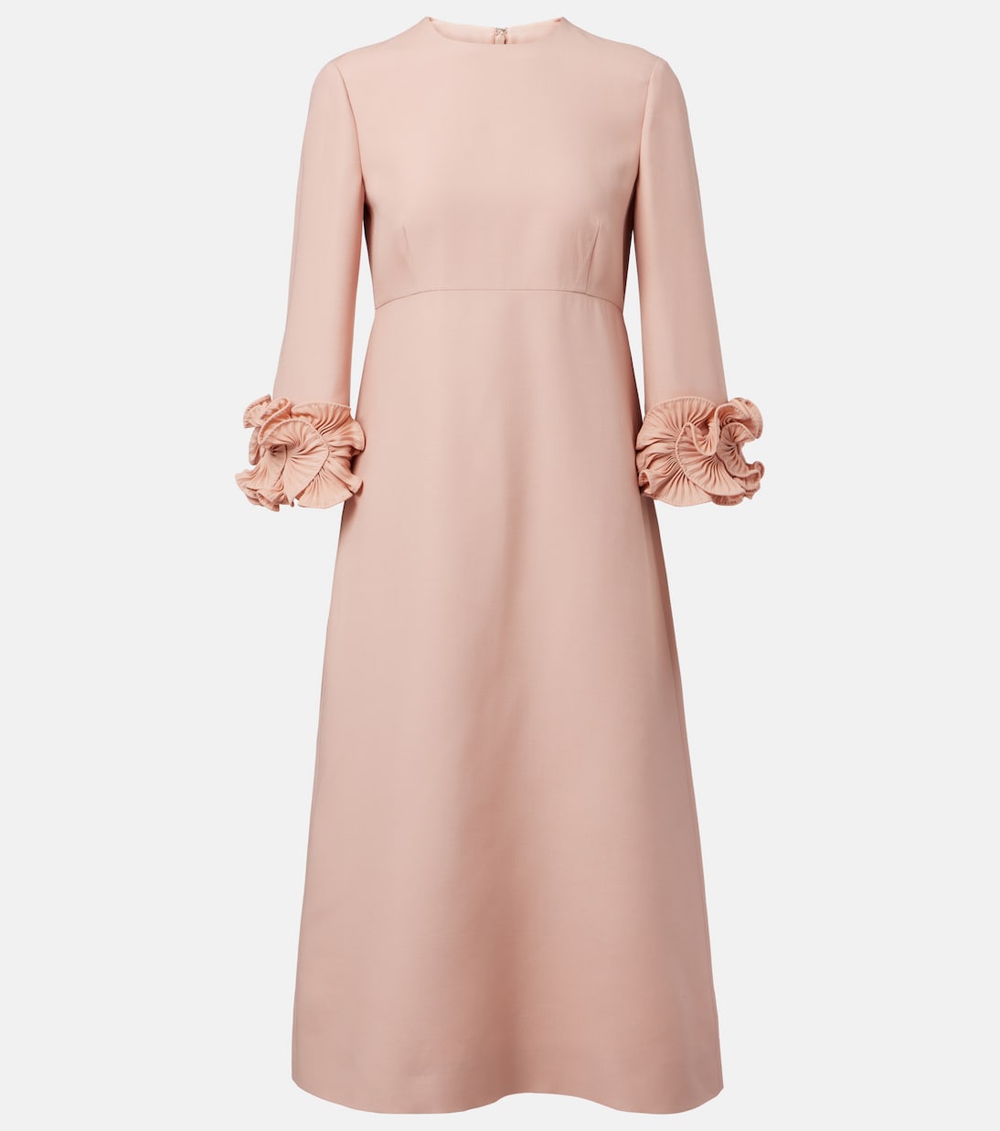 

Платье миди Crêpe Couture с оборками Valentino, Rose Mist