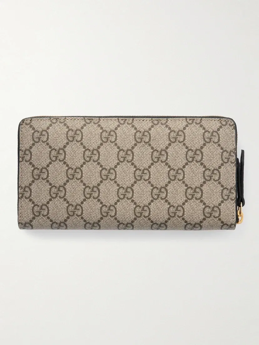 Кошелек Petite Marmont из текстурированной кожи с принтом на канве с покрытием GUCCI, черный — фото 3