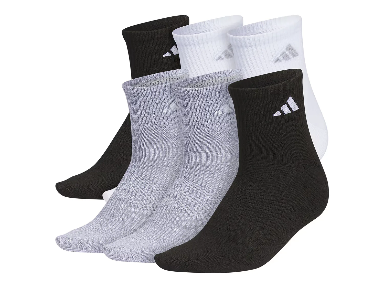 

Носки Superlite 3.0 Women's Quarter Ankle Socks - 6 Pack Adidas, черный/белый/серый