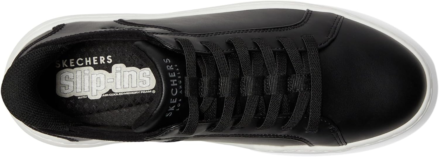 Мужские кроссовки Skechers Court Break с двойной вентиляцией и без шнурков, черный — фото 3