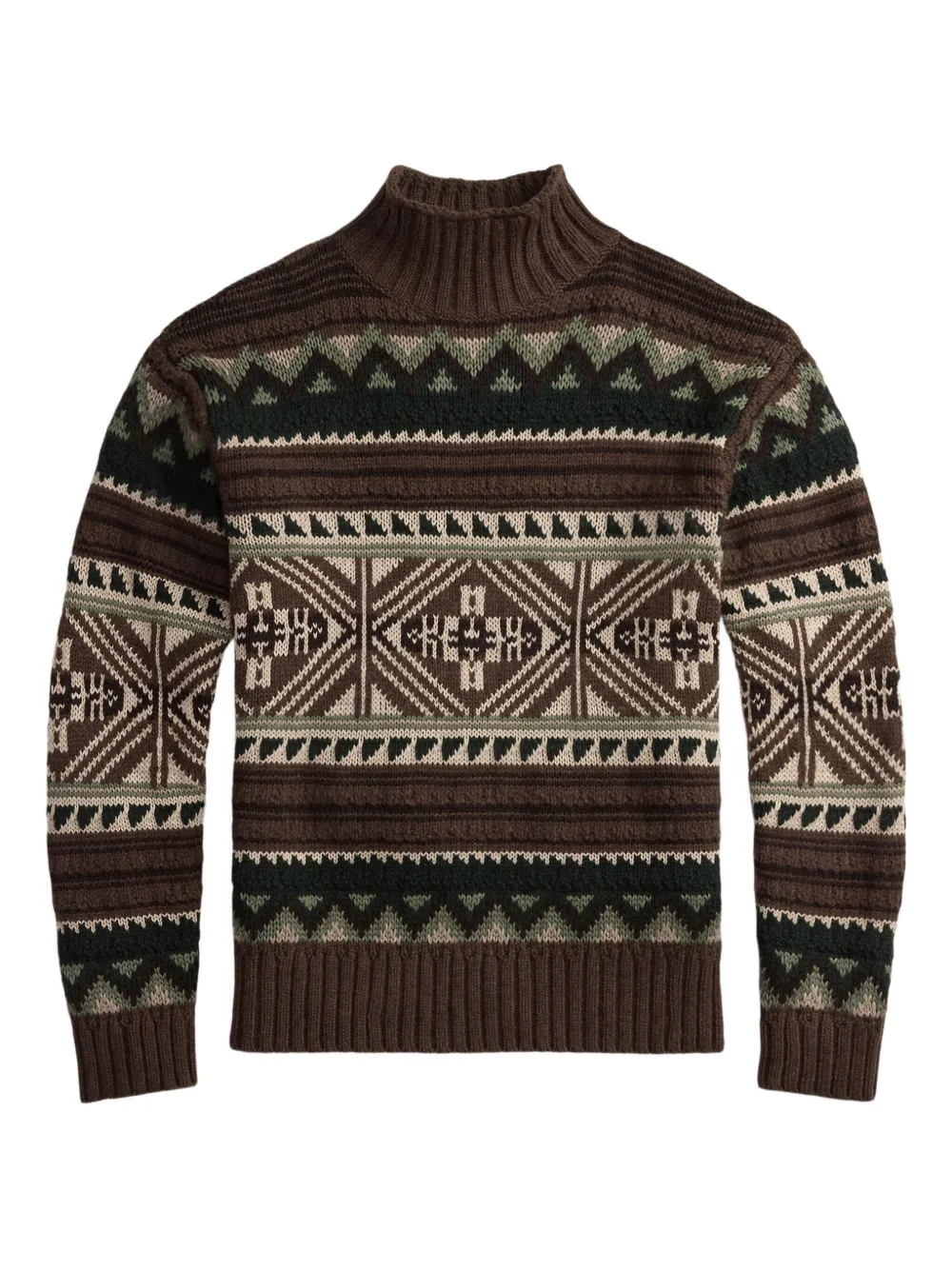 

Пуловер с геометричным узором Polo Ralph Lauren, коричневый