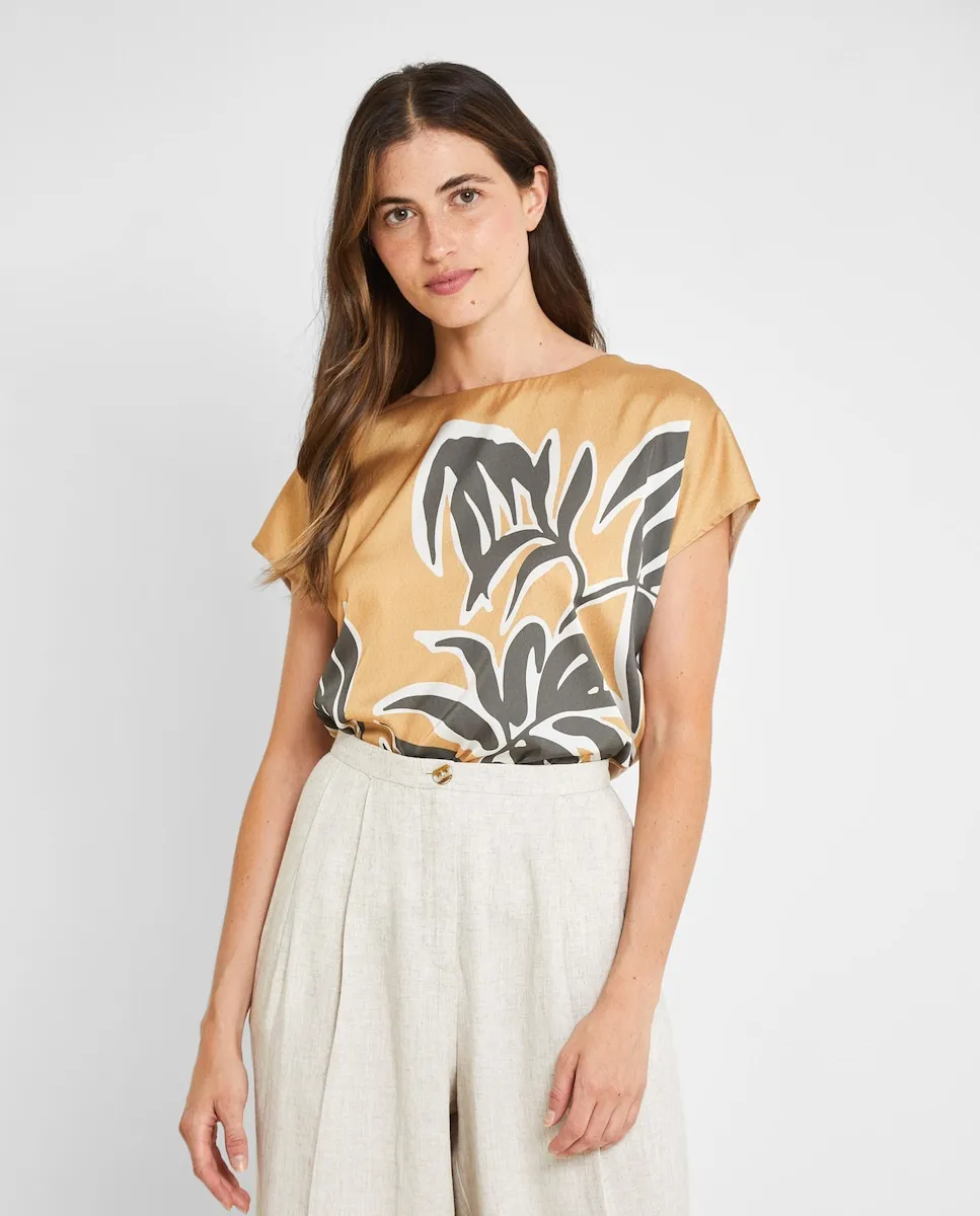 

Женская футболка с короткими рукавами с принтом Trucco, бежевый