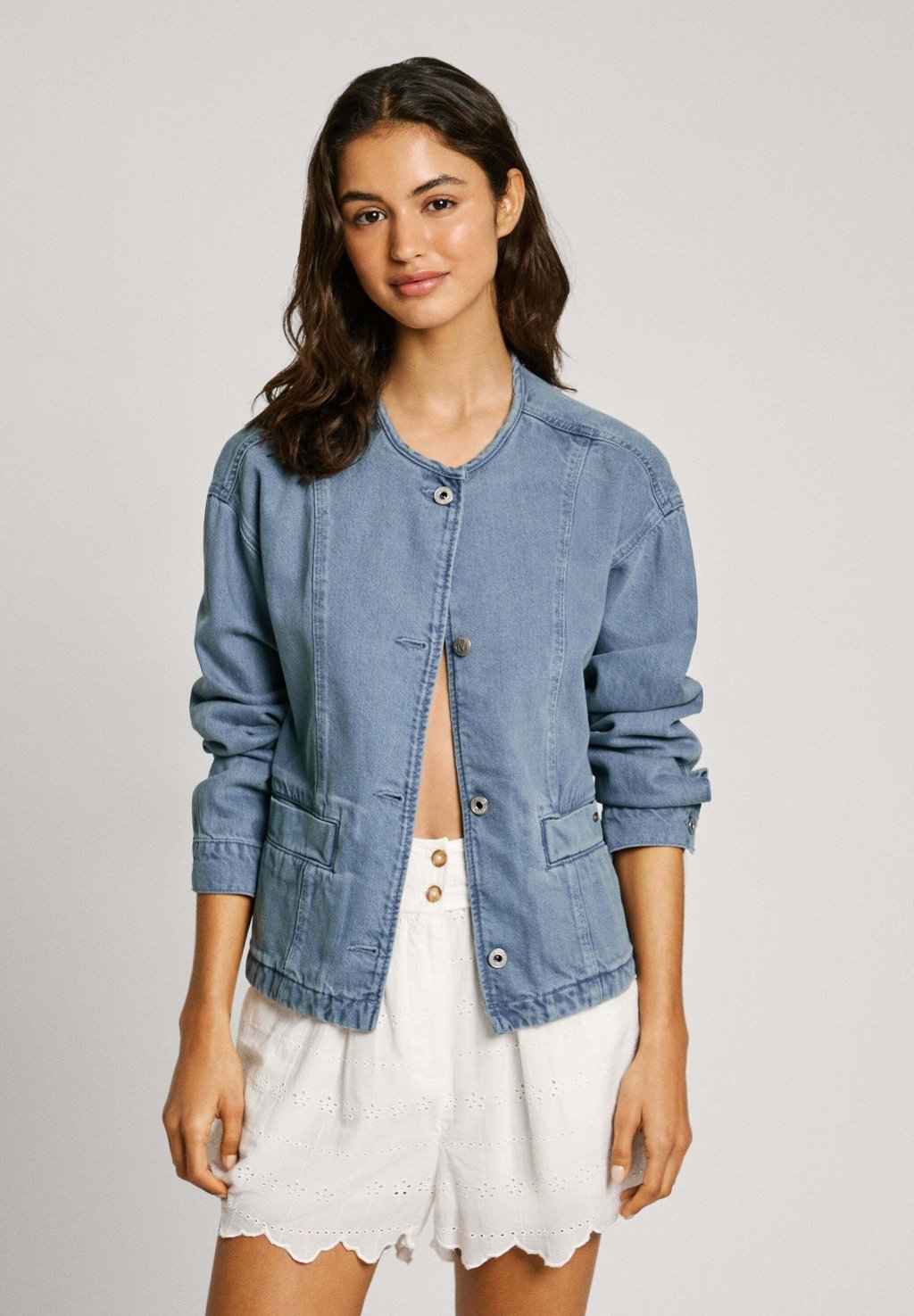 

Джинсовая куртка DAENA DAZZLE Pepe Jeans, цвет Grey Blue Rigid Denim