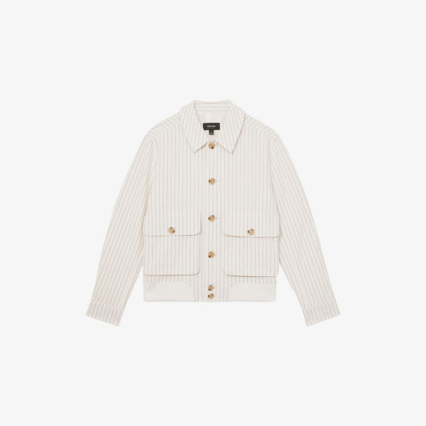 

Куртка Easton из хлопка в полоску Reiss, белый