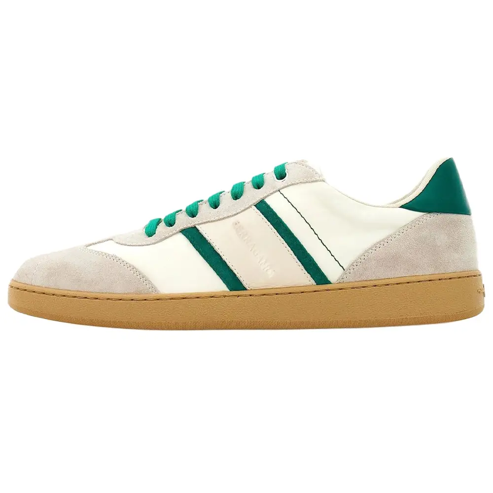 

Панельные кроссовки на шнуровке Ferragamo, бежевый