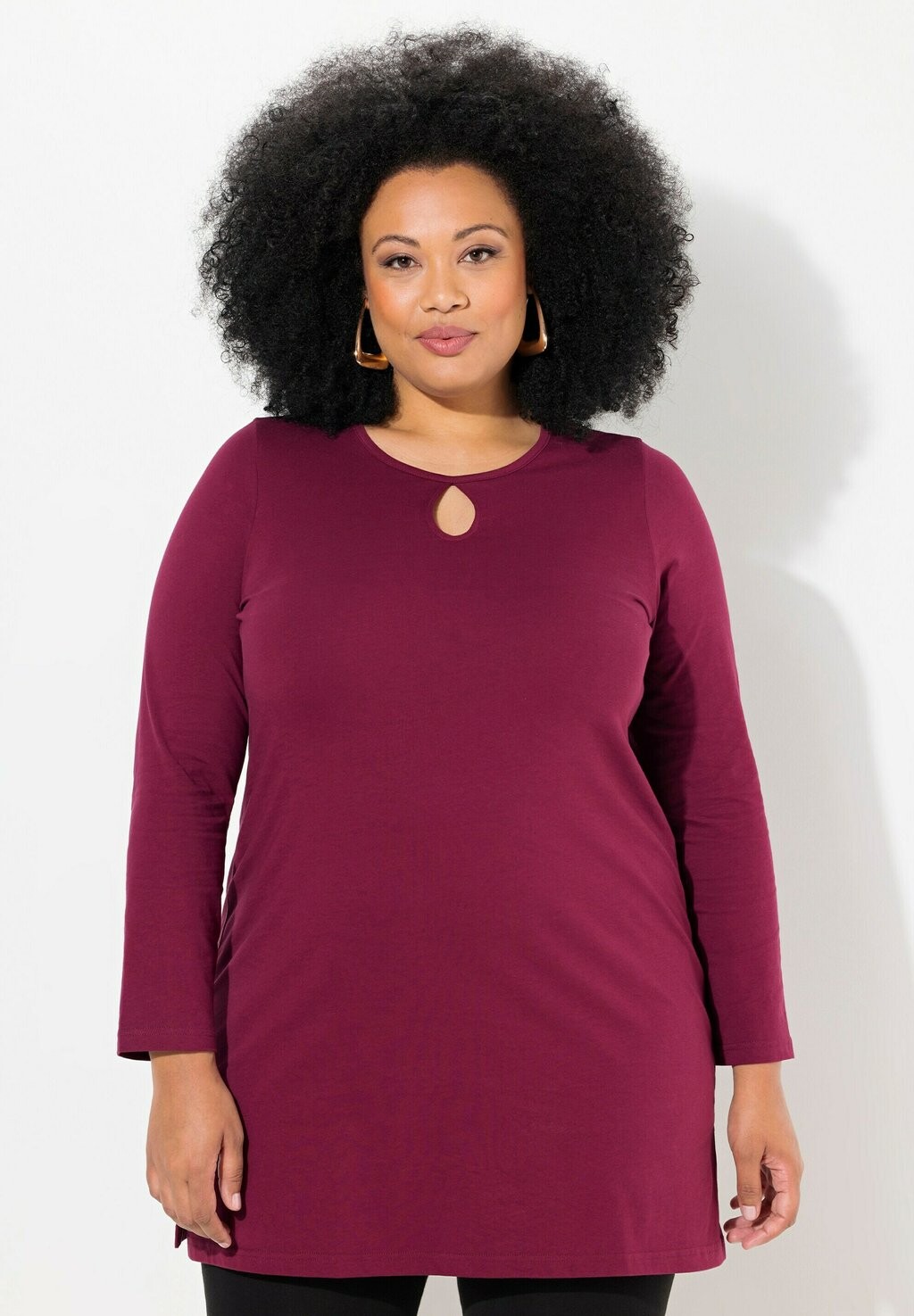

Топ с длинными рукавами ROUND NECKLINE SWING Ulla Popken, розовый