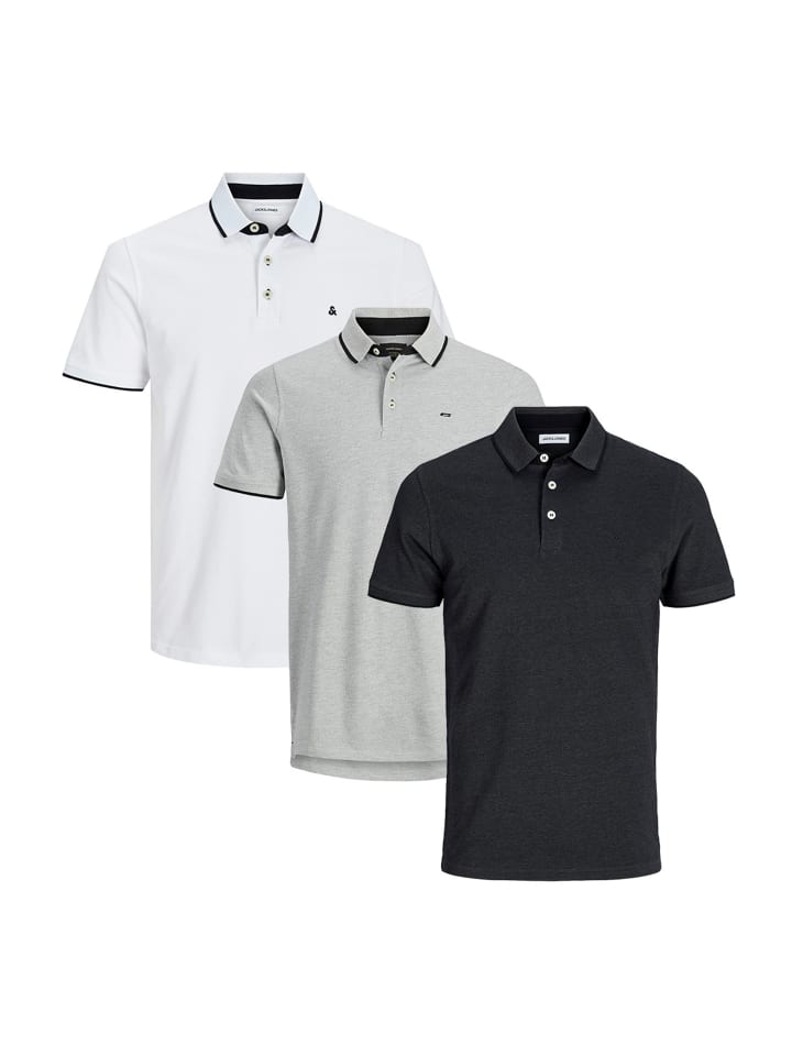 

Футболка поло Jack & Jones, цвет weiß/grau/schwarz