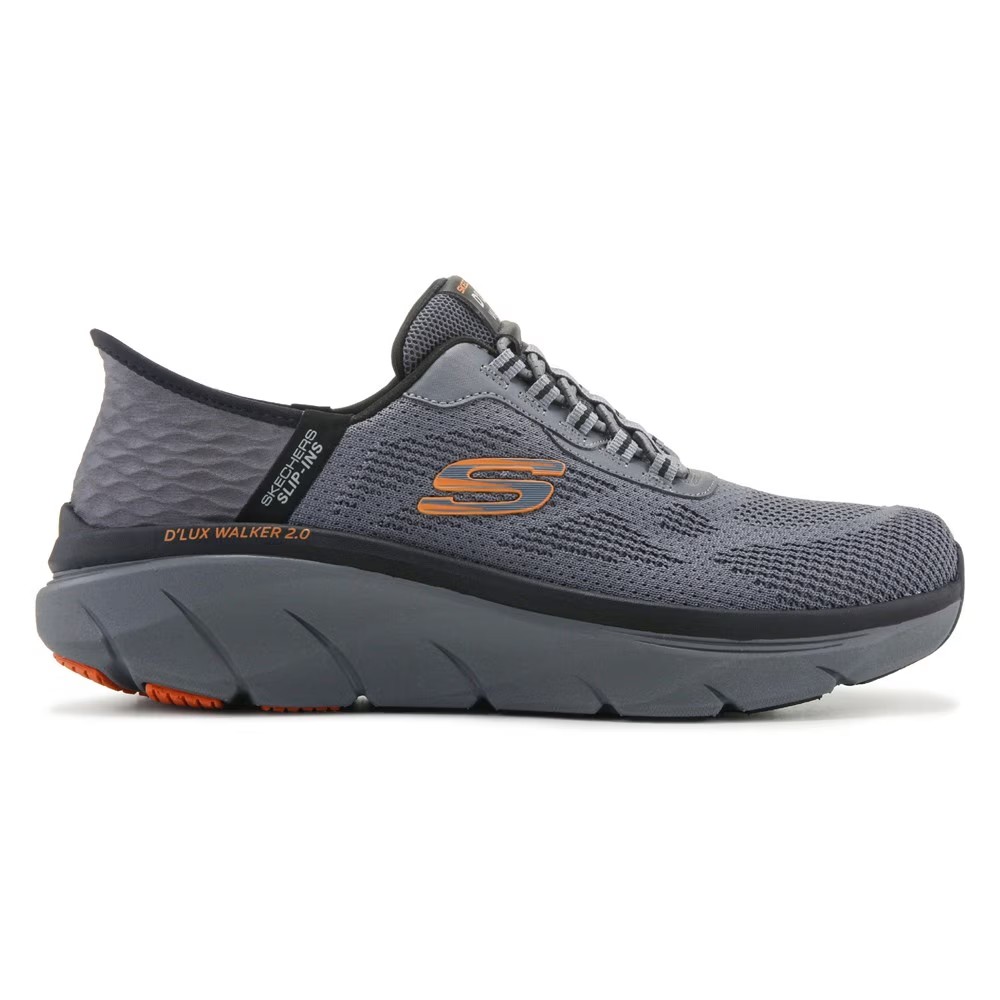 Широкие кроссовки Slip-Ins d'lux walker 2.0 Skechers, серый — фото 3