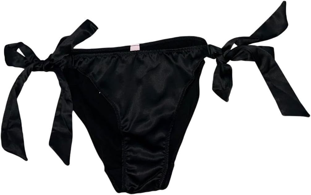 Victoria's Secret трусики Cheeky с вышивкой и боковыми завязками, цвет Pure Black, новые — фото 2