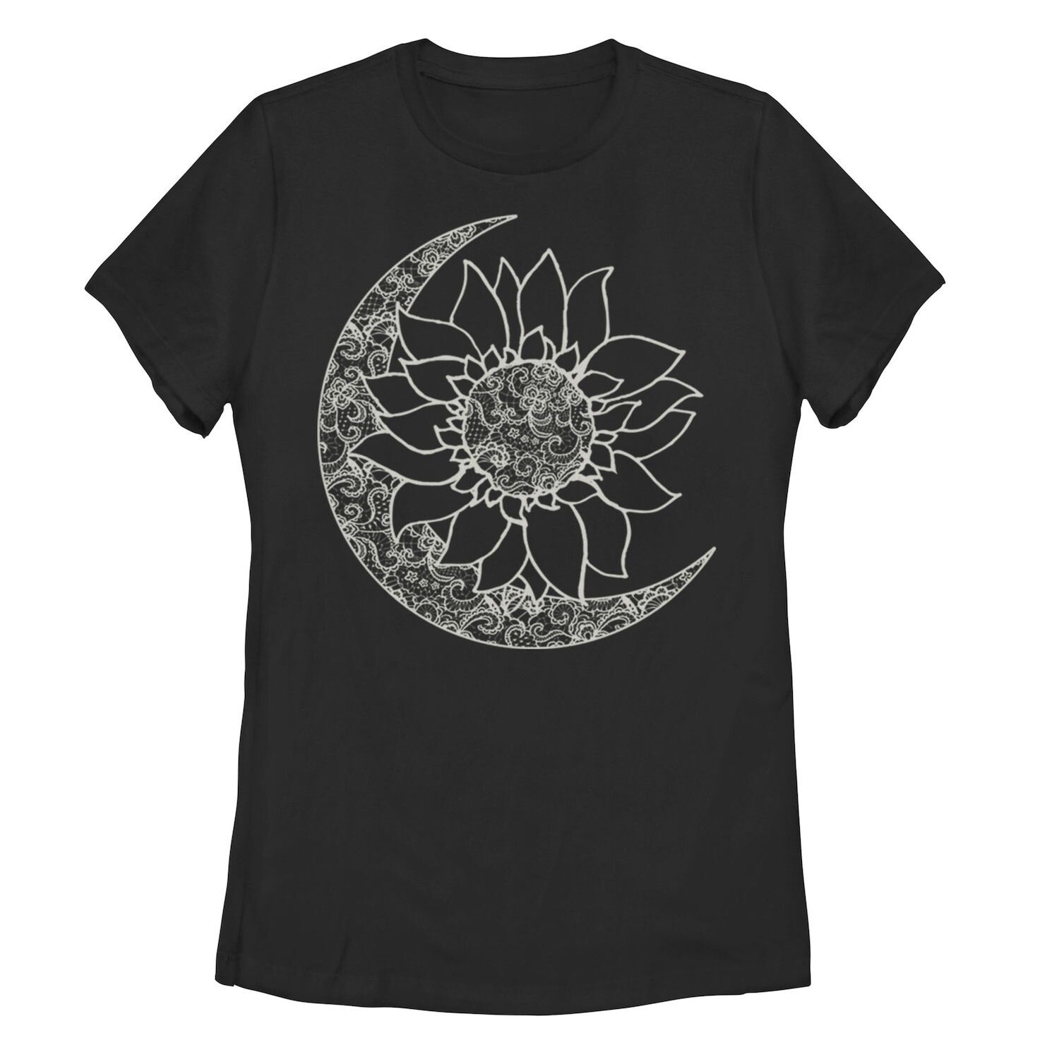 

Детская футболка с рисунком Moon & Sun Inside Sunflower, черный