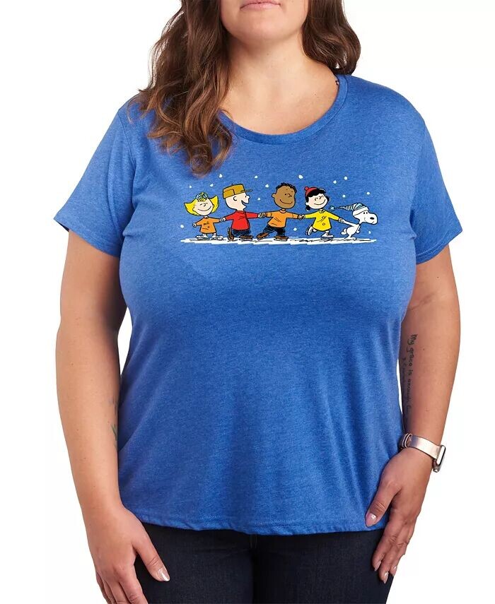 

Футболка с рисунком Peanuts Group больших размеров Hybrid Apparel, синий