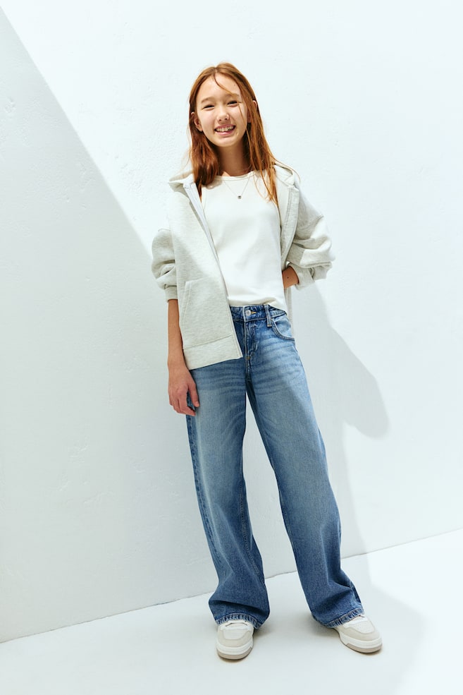 

Джинсы широкие с низкой посадкой H&M, синий