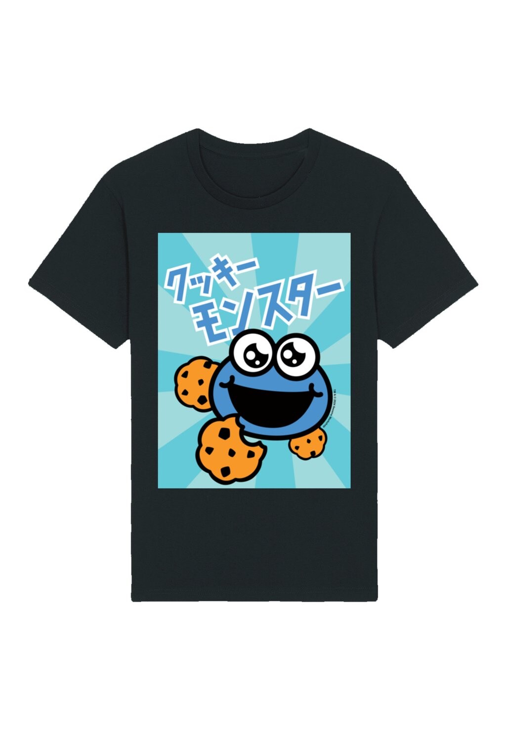 

Футболка с принтом SESAMSTRASSE COOKIE MONSTER ANIME F4NT4STIC, черный
