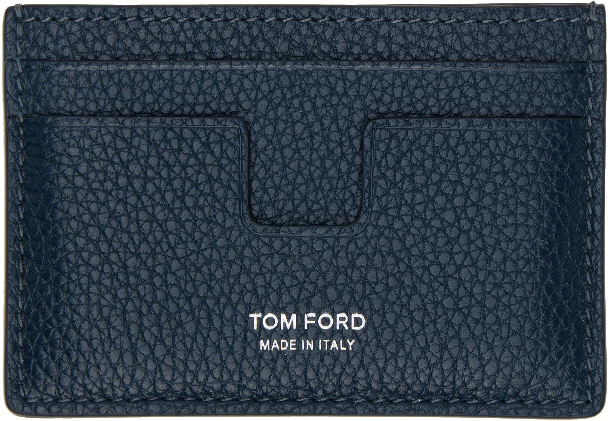 

Классический держатель карт из темно-синей зернистой кожи TOM FORD, Midnight blue