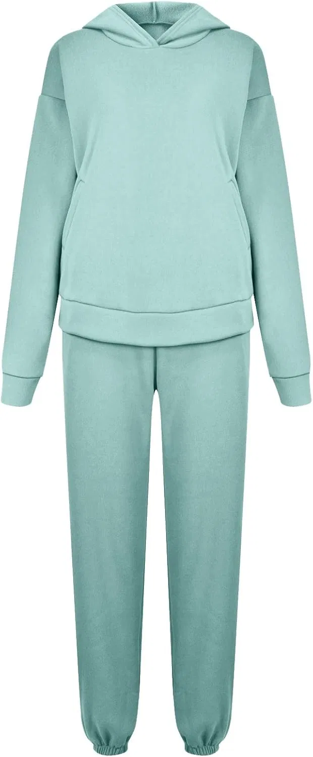 Двухпредметный спортивный костюм из флиса, оверсайз, Mint Green — фото 4