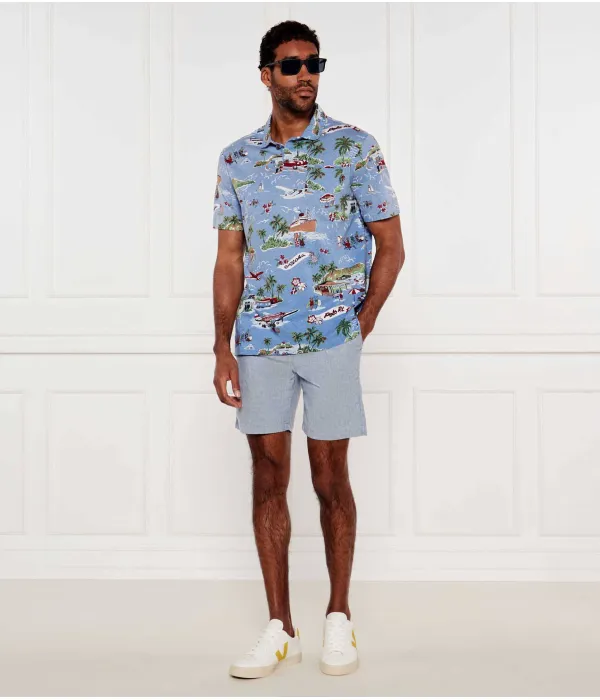 Льняная рубашка-поло Classic fit Polo Ralph Lauren, синий — фото 2