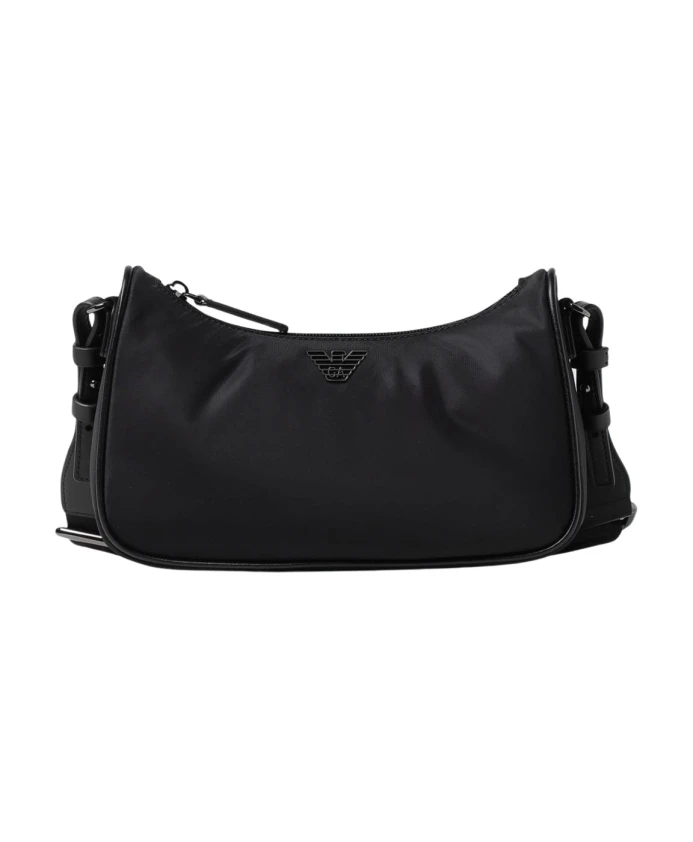 

Текстильная сумка через плечо на молнии Emporio Armani, черный