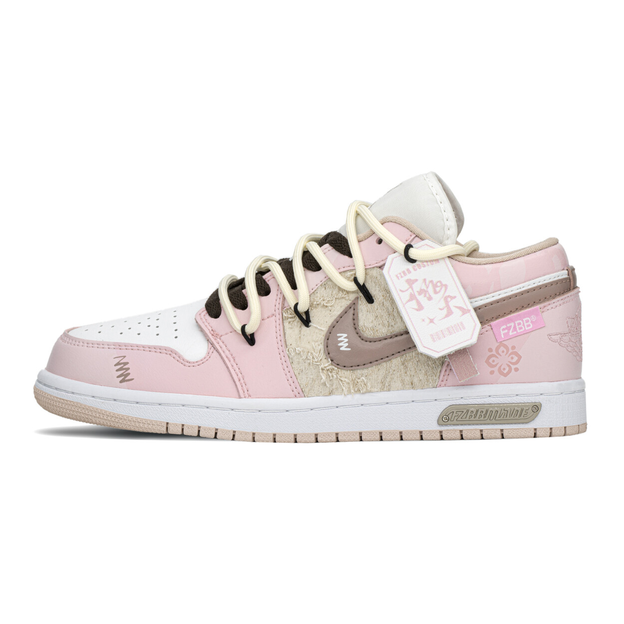 

Кроссовки Air Jordan 1 Vintage Basketball Shoes Unisex Low-top Brown/Pink, белый