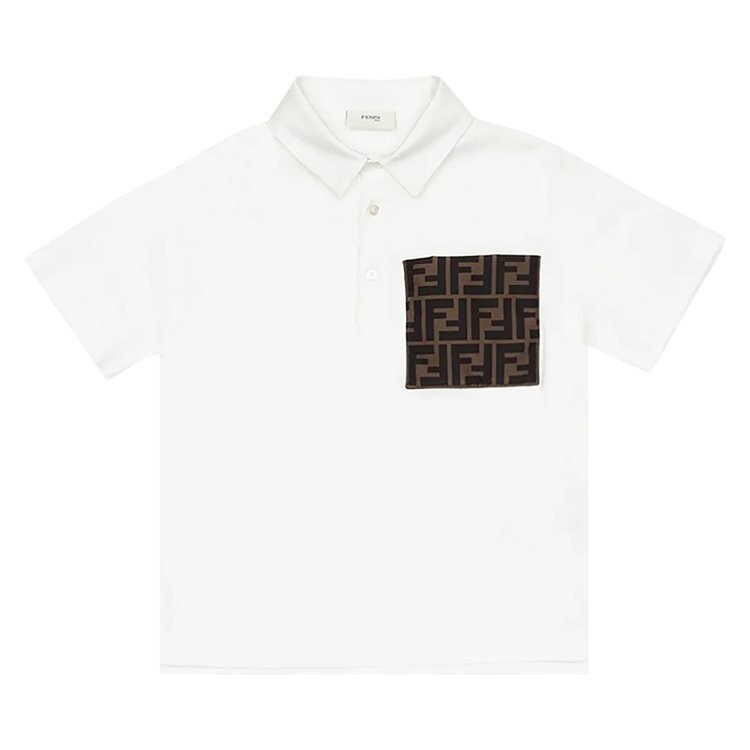 

Поло Fendi Kids Jersey Polo, белый