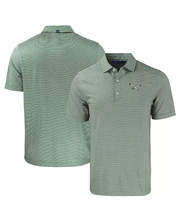 

Мужская поло Philadelphia Eagles Throwback Forge Eco Double Stripe Stretch в цвете Midnight Green/White Cutter & Buck