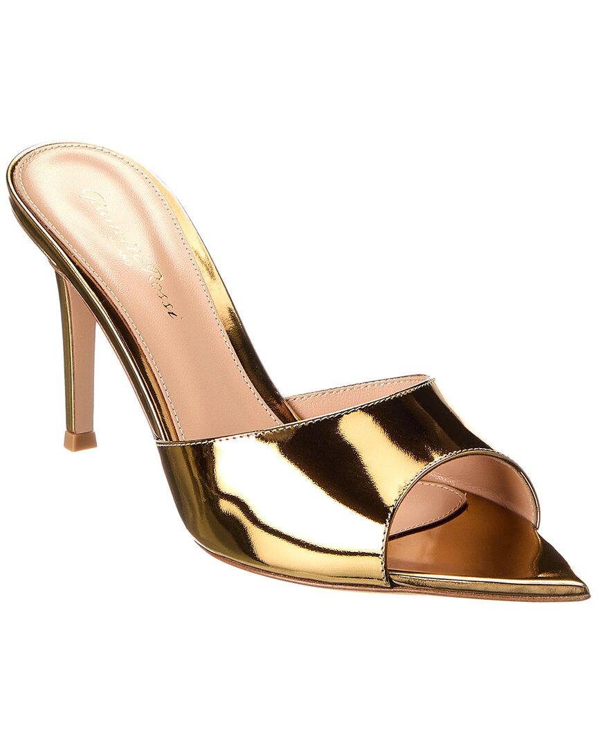 Gianvito Rossi Elle 85 Leather Sandal, золотой