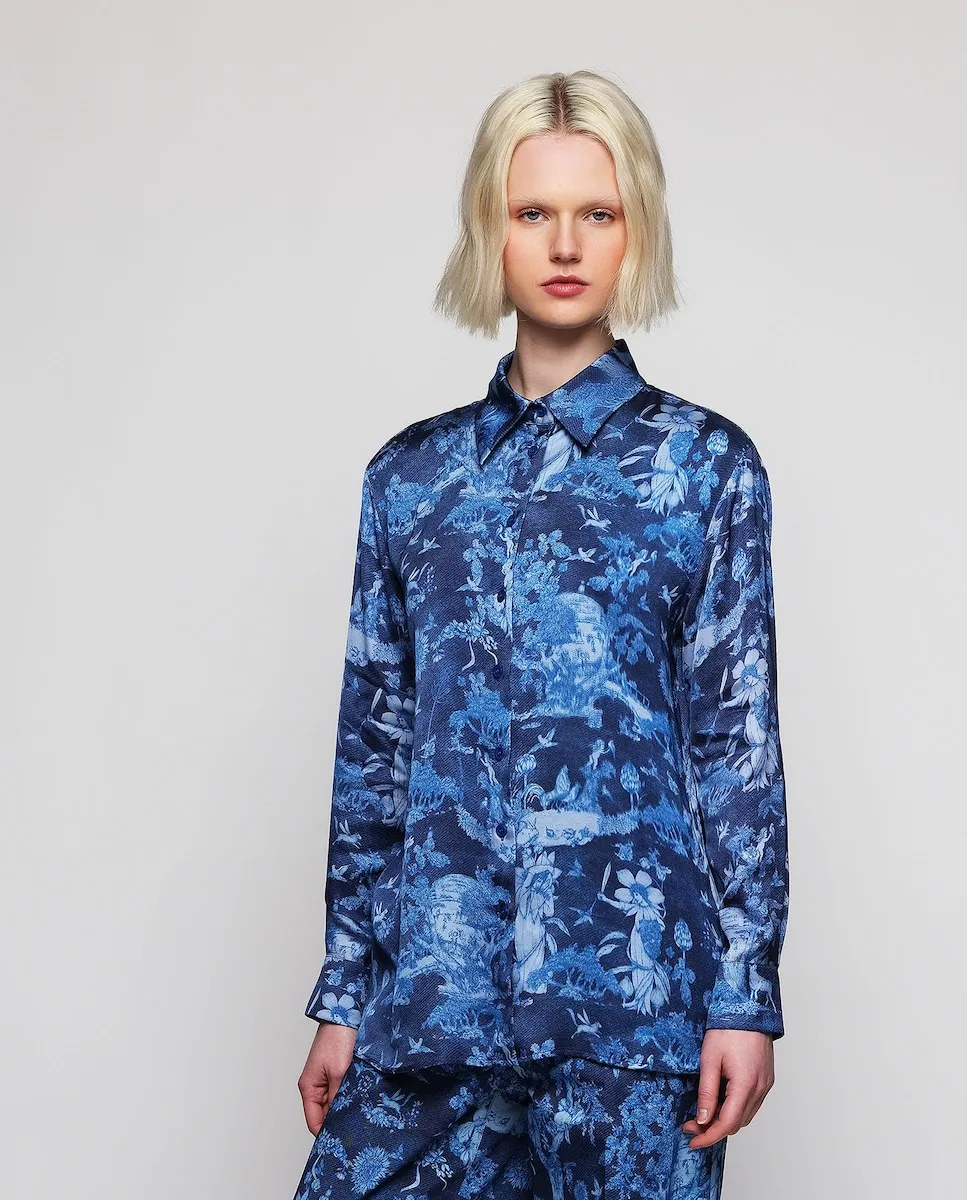 

Женская блузка в стиле туал де жуи Mirto, синий