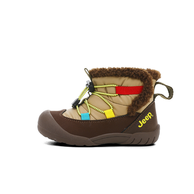 

Устойчивые к скольжению и истиранию термо-снегоботы-высокоголеники для детей 3-7 лет Jeep, coffee коричневый/elf желтый[fleece-lined]
